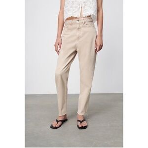 NWT ZARA Tan Mom Jeans